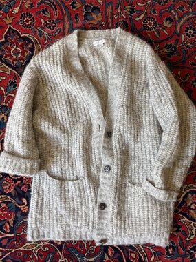 BARE Knitwear Alpaca Pima Cotton Harbor Cardigan Oat Size SM/MD
